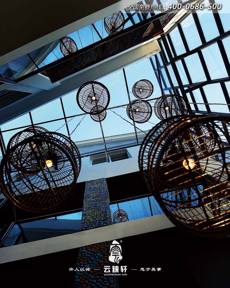 無錫古樸中透露出一種時(shí)尚的茶館裝修實(shí)景圖