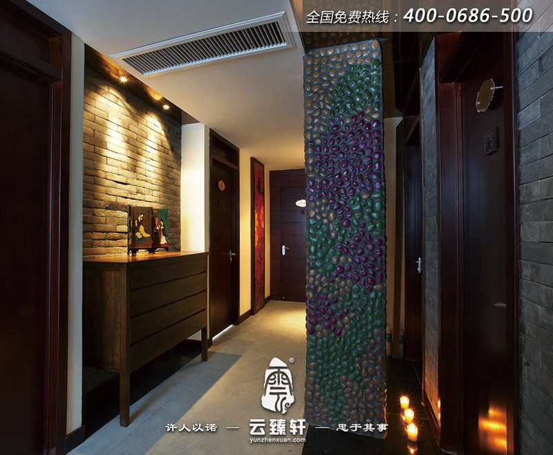 茶館走廊的玄關(guān)裝修
