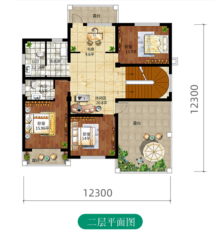 二層新中式別墅設(shè)計效果圖